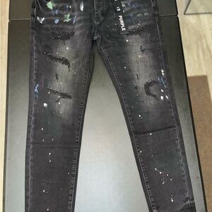 Purple Paint Splatter Jeans